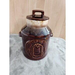 Vintage McCoy Bicentennial 1776-1976 Brown Liberty Bell Milk Can Cookie Jar USA